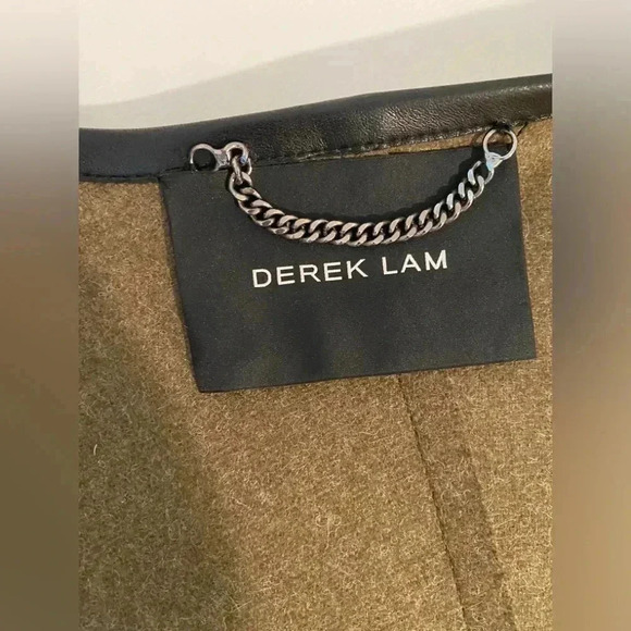 Derek Lam Racing Stripe Virgin Wool Caped Jacket Sz 0 - Picture 10 of 10